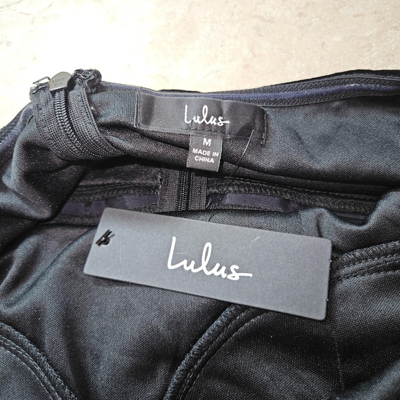 Lulus Love About It Jumpsuit SZ M Black Velvet Strapless Floral Wide Leg Formal - Picture 8 of 12